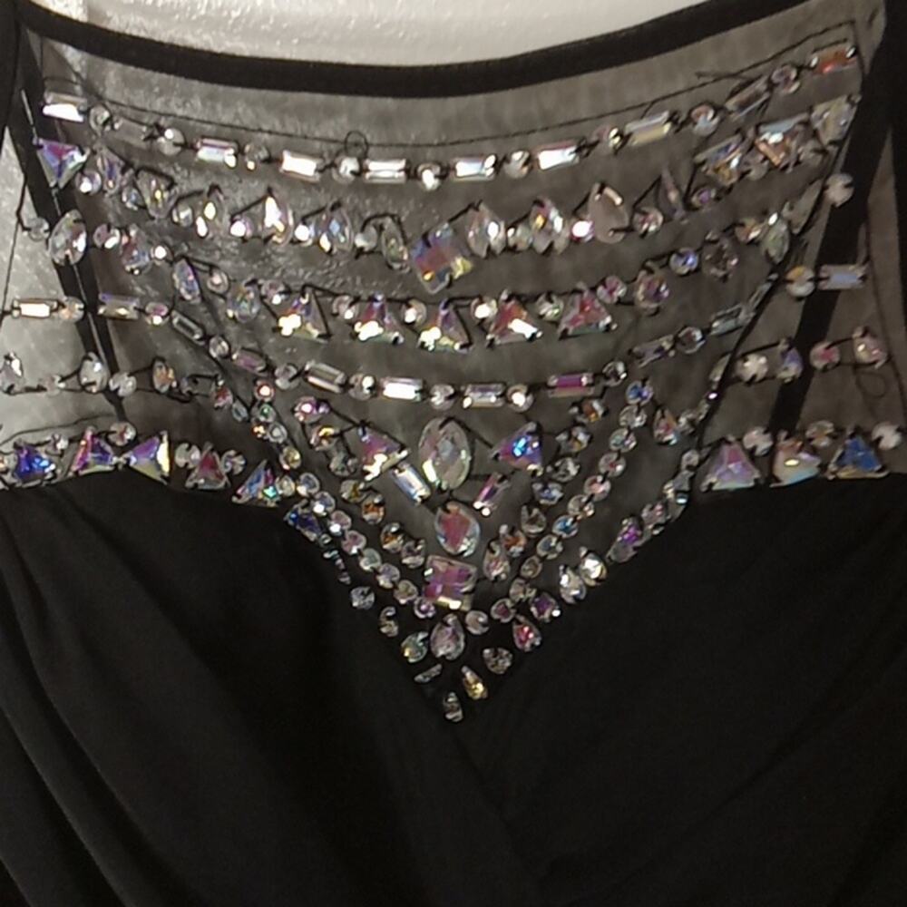 B. Darlin Womens Size 5/6 Black Gemmed Party Formal Dress. Juniors - Picture 3 of 8